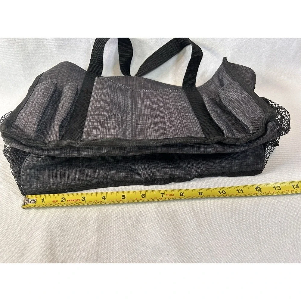Thirty-One Zip Top Organizing Utility Tote Charcoal Crosshatch Organize